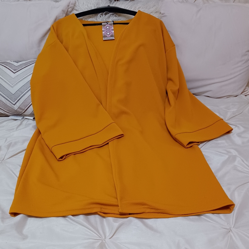 Kimono Jacket..(Duster)Mustard Color ..Sz 16
